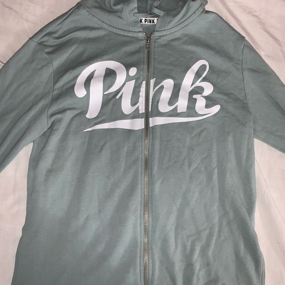 VS Pink- grey blue zip up hoodie - Picture 1 of 3
